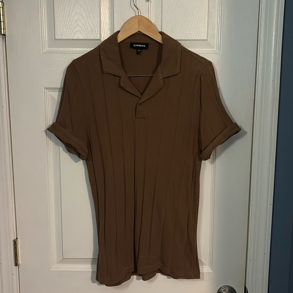 Men’s stretchy Express Polo Brown
